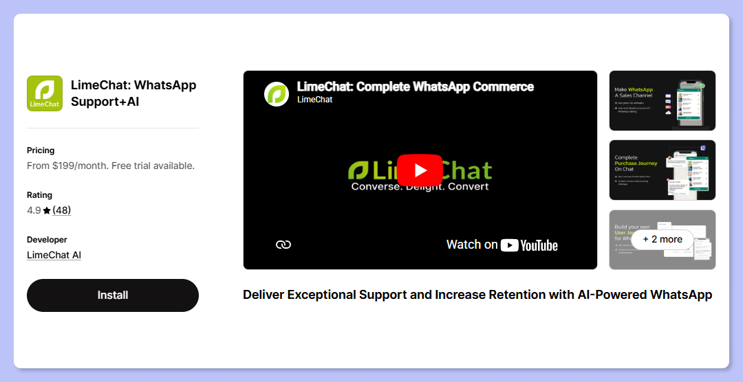 Limechat shopify app