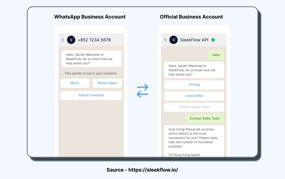 Regular Business Account vs Official Business Account